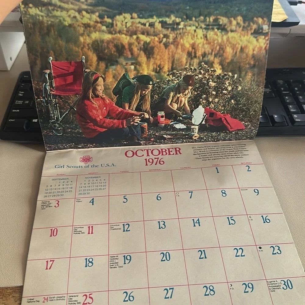 Vintage 1976 Girl Scout Calendar